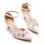 Chic / Belle Blanche En Dentelle Fleur Perle Faux Diamant Chaussure De Mariée 2023 Bride Cheville 5 cm Talons Aiguilles À Bout Pointu Mariage Talons Hauts