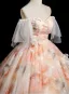 Chic / Beautiful Champagne Appliques Prom Dresses Ball Gown 2025 Square Neckline Short Sleeve Backless Floor-Length / Long Formal Dresses