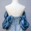 Chic / Belle Bleu Ciel Perlage Paillettes Robe De Bal 2025 Robe Boule Volants De l'épaule Manches Courtes Dos Nu Longue Promo Robe De Ceremonie