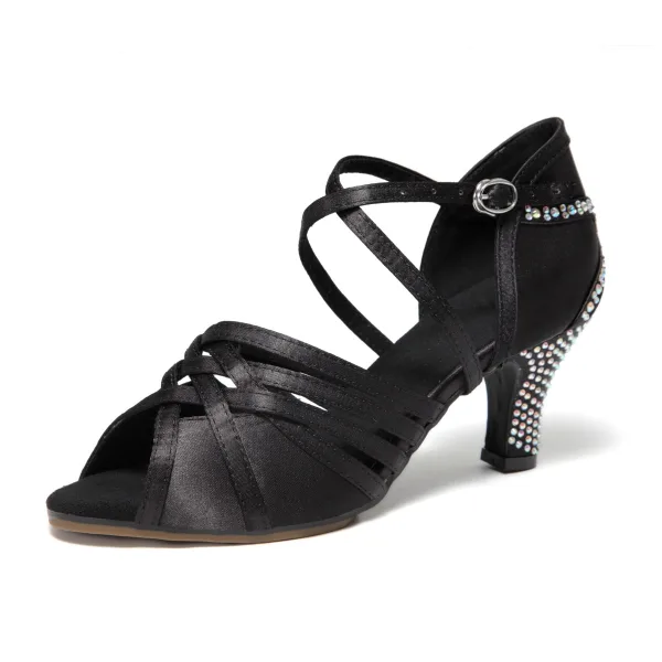 Chic / Beautiful Champagne Latin Dance Shoes 2022 X-Strap 7 cm Stiletto Heels Open / Peep Toe Prom Womens Sandals High Heels