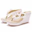 Fashion White Appliques Beach Outdoor / Garden Womens Sandals 2024 9 cm Wedges Open / Peep Toe Sandals