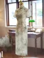 Chinese style Summer Sage Green Printing Floor-Length / Long Cheongsam 2024 Trumpet / Mermaid High Neck Short Sleeve