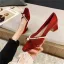 Élégant Noire Promo Perle Noeud Escarpins 2022 4 cm Talon Bas Talons Épais Pied Carré Escarpins Talons Hauts