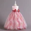 Chic / Beautiful Red Glitter Printing Birthday Flower Girl Dresses 2024 Ball Gown Scoop Neck Sleeveless Sash Bow Floor-Length / Long