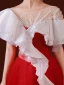 High-end Chinese style Red Prom Dresses 2022 A-Line / Princess Scoop Neck Beading Pearl Rhinestone Short Sleeve Backless Sweep Train Formal Dresses