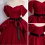 Chic / Beautiful Burgundy Prom Dresses 2023 A-Line / Princess Strapless Sleeveless Backless Bow Sash Floor-Length / Long Evening Party Formal Dresses