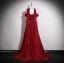 Chic / Belle Bordeaux Robe De Bal 2025 Princesse Bustier Sans Manches Dos Nu Longue Robe De Ceremonie