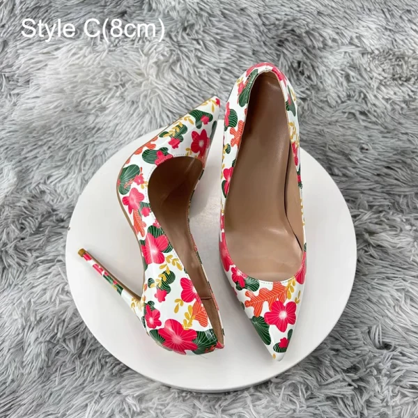 Fancy Multi-Colors Doodle Outdoor / Garden Pumps 2023 12 cm Stiletto Heels Pointed Toe Pumps High Heels