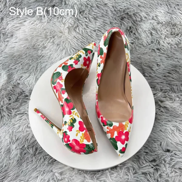 Fancy Multi-Colors Doodle Outdoor / Garden Pumps 2023 12 cm Stiletto Heels Pointed Toe Pumps High Heels