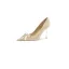 Charmig Champagne Rhinestone Rosett Paljetter Brudskor 2026 Läder 8 cm Stilettklackar Spetsiga Bröllop Pumps Högklackade