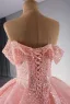 High End Schön Rosa Handgefertigt Perlenstickerei Pailletten Ballkleider 2024 Ballkleid Bandeau Ärmellos Rückenfreies Kapelle-Schleppe Ball Festliche Kleider