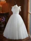 Chic / Beautiful Black Birthday Flower Girl Dresses 2024 Ball Gown V-Neck Sleeveless Backless Floor-Length / Long