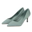 Modest / Simple Green Office OL Pumps 2023 Satin 6 cm Stiletto Heels Pointed Toe Pumps High Heels