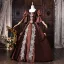 Vintage / Retro Medieval Coffee Appliques Lace Flower Ruffle Prom Dresses 2026 Ball Gown Square Neckline Short Sleeve Backless Floor-Length / Long Formal Dresses