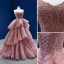 High End Charmant Rosa Fallende Rüsche Ballkleider 2022 Ballkleid Bandeau Ärmellos Perlenstickerei Perle Pailletten Sweep / Pinsel Zug Ball Festliche Kleider
