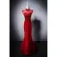 Style Chinois Rouge En Dentelle Fleur Faux Diamant Robe De Soirée 2025 Trompette / Sirène Col Haut Sans Manches Noeud Ceinture Train De Balayage Soirée Robe De Ceremonie