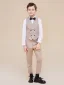 Fashion Beige Long Sleeve Boys Wedding Suits 2022 Coat Pants Shirt Tie Wedding