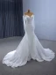 High-end White Lace Flower Wedding Dresses 2024 Trumpet / Mermaid Off-The-Shoulder Long Sleeve Court Train Wedding