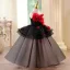 Chic / Beautiful Black Appliques Sequins Birthday Flower Girl Dresses 2025 Ball Gown Scoop Neck Sleeveless Floor-Length / Long Tulle