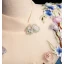 Vintage / Retro Navy Blue Satin Prom Dresses 2023 A-Line / Princess High Neck Lace Flower Appliques Short Sleeve Backless Floor-Length / Long Formal Dresses