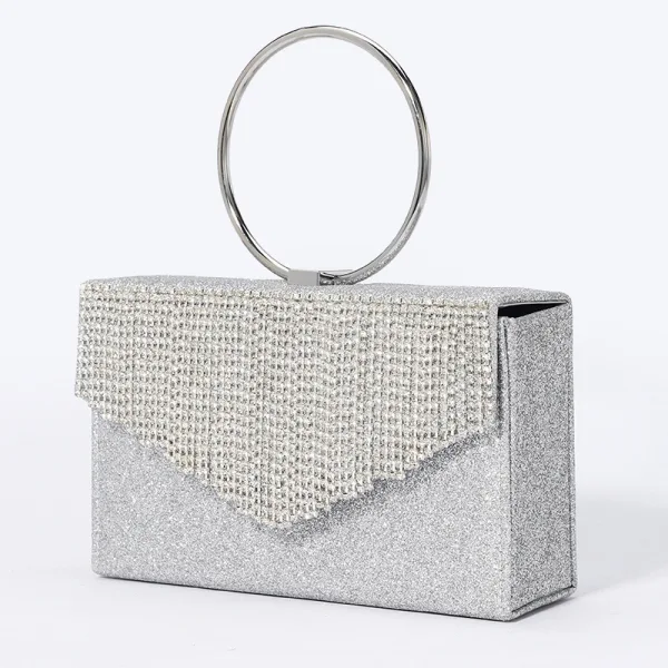 Charming Bling Bling Sequins Rhinestone Tassel Blushing Pink Evening Party Clutch Bags 2023