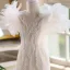 Fashion White Beading Pearl Sequins Birthday Flower Girl Dresses 2025 Ball Gown V-Neck Puffy Short Sleeve Backless Sweep Train