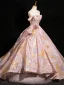 Mode Rougissant Rose Robe De Bal 2024 Robe Boule Bustier Sans Manches Dos Nu Longue Promo Robe De Ceremonie