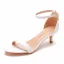 Sexy Weiß Freizeit Sandalen Damen 2023 Knöchelriemen 5 cm Stilettos Peeptoes Sandaletten Hochhackige