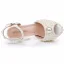 Elegant Beige Pearl Wedding Shoes 2024 14 cm Stiletto Heels Open / Peep Toe Wedding Sandals High Heels