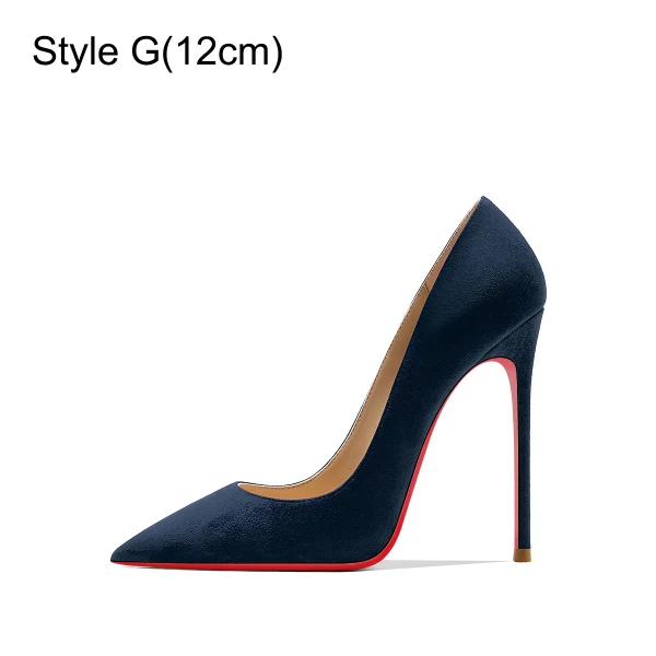 Fashion Black Suede Evening Party Pumps 2023 12 cm Stiletto Heels Pointed Toe Pumps High Heels