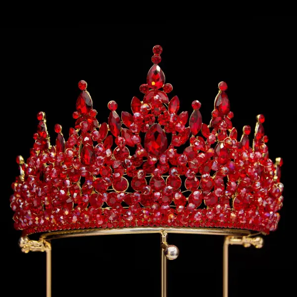 Barokowy Srebrny Rhinestone Ozdoby Do Włosów Ślubne Korona 2024 Stop Ślub Akcesoria