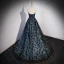 Flower Fairy Charming Printing Black Prom Dresses 2023 A-Line / Princess Strapless Sleeveless Backless Sweep Train Formal Dresses