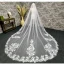 Charming White Pearl Lace Flower Wedding Veils 2024 Tulle