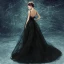 Glamorous Prom Dresses 2017 Deep V-neck Backless Black Tulle Dress