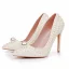 Elegante Witte Parel Bruidsschoenen 2025 11 cm Naaldhakken / Stiletto Spitse Neus Huwelijk Pumps Hoge Hakken