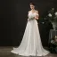 Fabulous Ivory Bow Flower Wedding Dresses 2021 Satin Sleeveless Off-The-Shoulder Outdoor / Garden Zipper Up Court Train A Line/ Princess Wedding Dresses