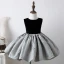 Chic / Beautiful Black Suede Birthday Flower Girl Dresses 2022 Ball Gown Scoop Neck Sleeveless Bow Floor-Length / Long Flower Girl Dresses