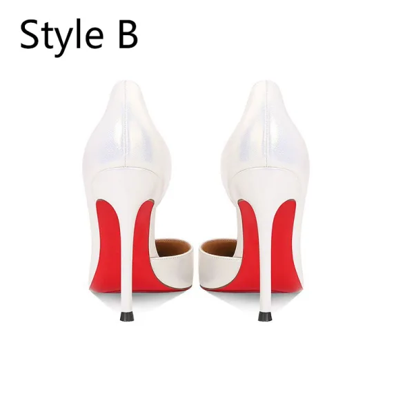 Schöne Weiß Abend Pumps 2026 Leder 12 cm Stilettos Spitzschuh Pumps Hochhackige