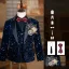Navy Blue Sequins 6-piece Long Sleeve Wedding Boys Wedding Suits 2024 Body Jewellery Coat Pants Shirt Tie Vest