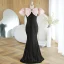 Sparkly Black Sequins Birthday Flower Girl Dresses 2023 Trumpet / Mermaid Scoop Neck Bow Puffy Short Sleeve Floor-Length / Long Flower Girl Dresses