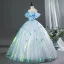 Zauberhaft Himmelblau Applikationen Ballkleider 2026 Ballkleid Off Shoulder Kurze Ärmel Rückenfreies Lange Festliche Kleider