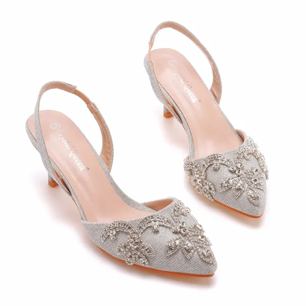 Bling Bling Sky Blue Rhinestone Prom Womens Shoes 2023 6 cm Stiletto Heels Pointed Toe Womens Sandals High Heels