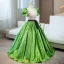 Elegant Green Sequins Prom Dresses 2024 Ball Gown V-Neck Puffy Short Sleeve Backless Bow Sash Floor-Length / Long Prom Formal Dresses