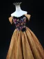 Élégant Doré Paillettes En Dentelle Fleur Robe De Bal 2025 Robe Boule De l'épaule Sans Manches Dos Nu Longue Promo Robe De Ceremonie