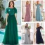 Vintage / Retro Navy Blue Lace Flower Sequins Prom Dresses 2023 A-Line / Princess Scoop Neck Short Sleeve Floor-Length / Long Prom Formal Dresses