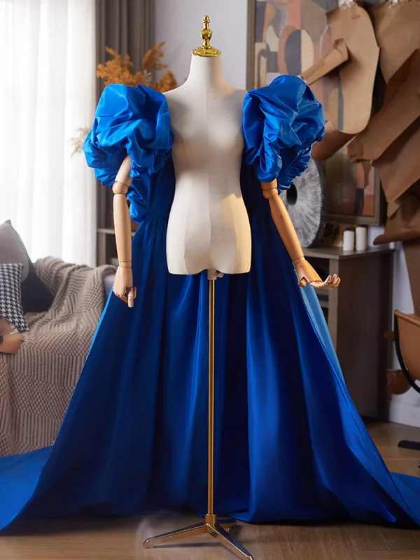 Vintage / Originale Bleu Roi Fait main Gonflée Manches Courtes Promo Châles Vestes & Enveloppements 2025