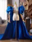 Vintage / Originale Bleu Roi Fait main Gonflée Manches Courtes Promo Châles Vestes & Enveloppements 2025