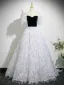 Fashion Silver Grey Tassel Prom Dresses 2025 Ball Gown Off-The-Shoulder Short Sleeve Backless Floor-Length / Long Formal Dresses