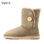 Confortable Marron Daim Vêtement de rue Hiver Bottes De Neige 2024 Cuir À Bout Rond Bottes Femme