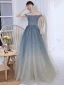 Chic / Beautiful Multi-Colors Ocean Blue Prom Dresses 2022 A-Line / Princess Off-The-Shoulder Beading Sequins Sleeveless Backless Floor-Length / Long Prom Formal Dresses